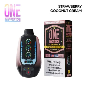 Strawberry Coconut Cream - One Tank 40K disposable vape packaging